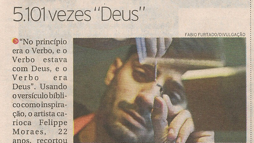 Matéria do Jornal da Tarde sobre a obra Verbo, de Felippe Moraes, publicada em 31 de julho de 2010