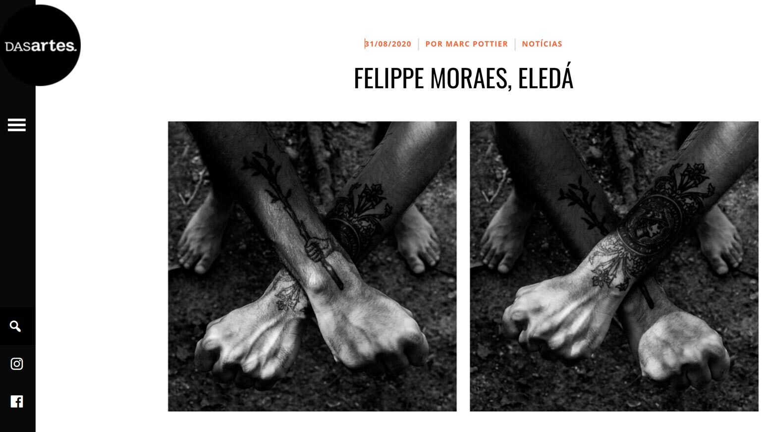 Felippe Moraes na DASARTES – perfil do artista com texto de Marc Pottier